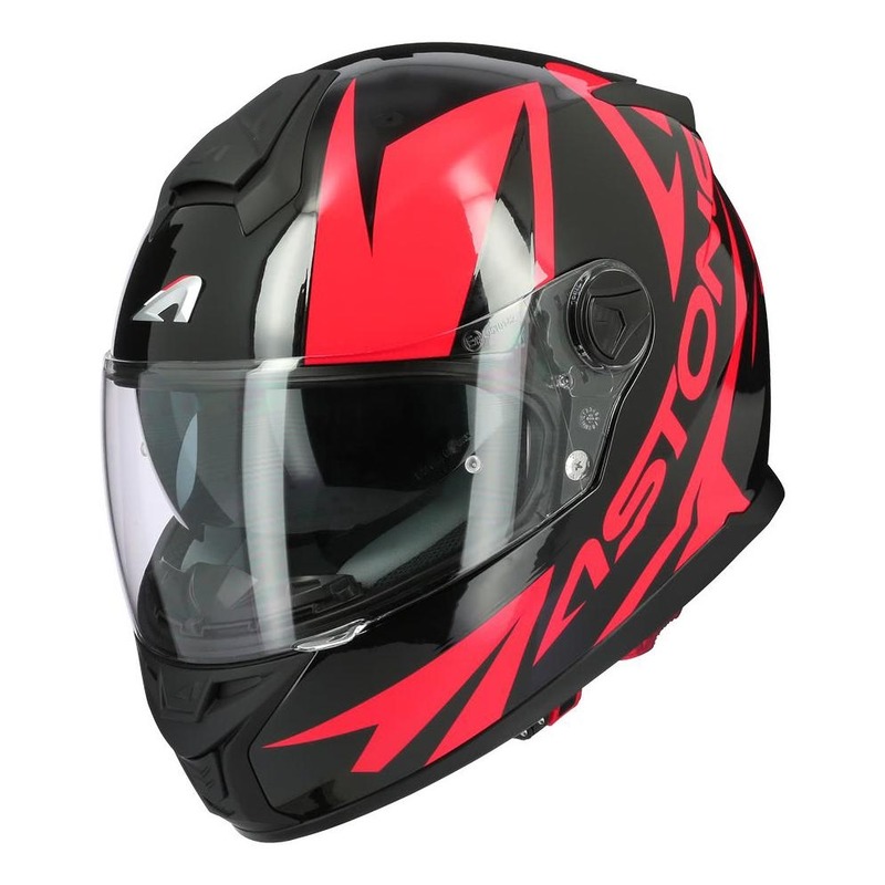 Casque intégral Astone GT800 Evo Skyline rouge/noir brillant- XS