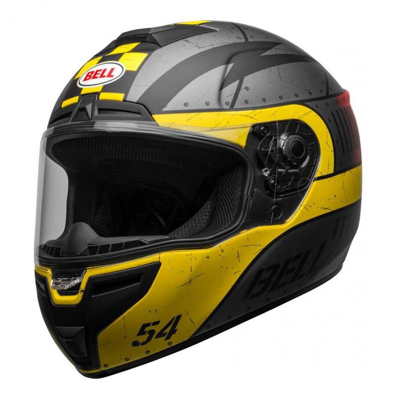 Casque intégral Bell SRT Devil May Care gris/jaune/rouge mat- S