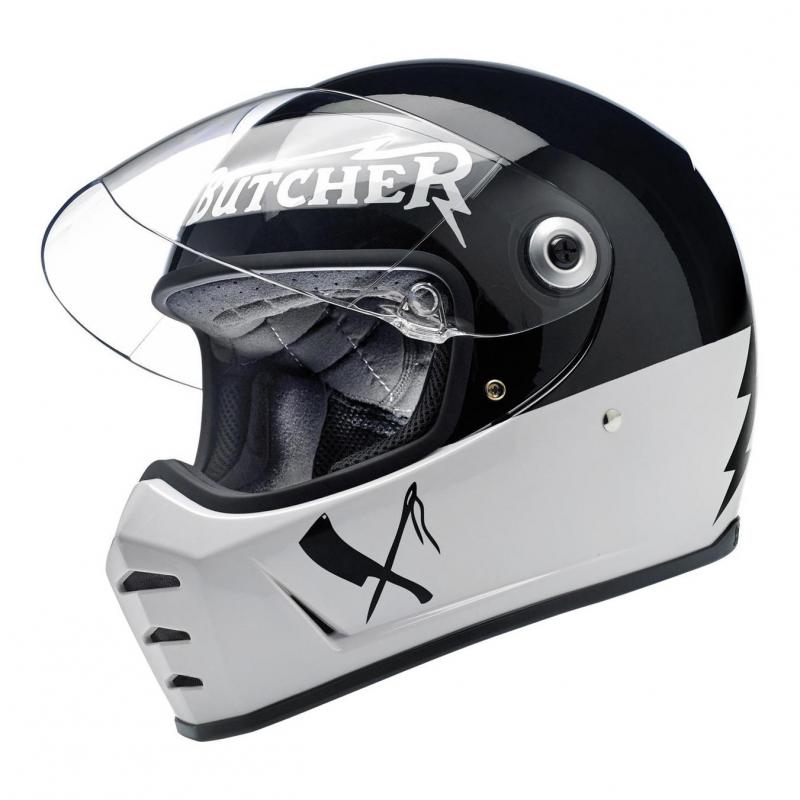 Casque intégral Biltwell Lane Splitter Rusty Butcher noir/blanc- M