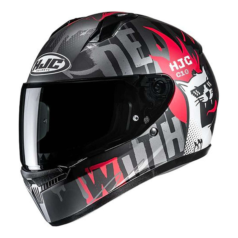 Casque intégral enfant HJC C10 Fop MC1SF noir/gris/rouge mat