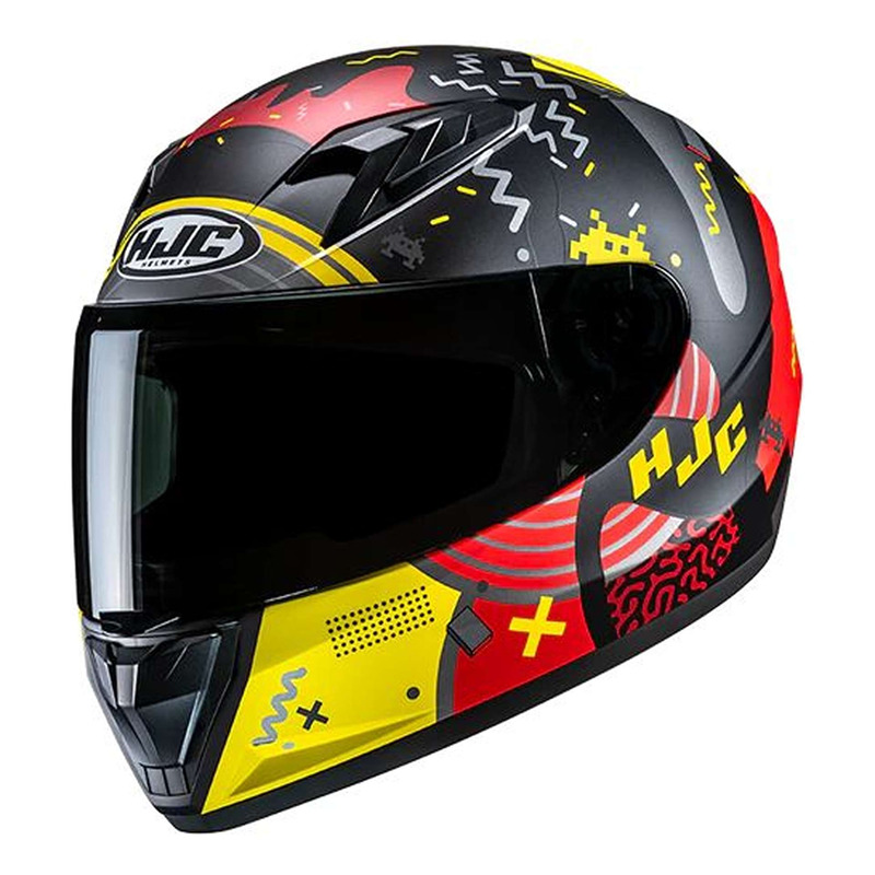 Casque intégral enfant HJC Y10 Frank MC1SF rouge/noir/jaune mat