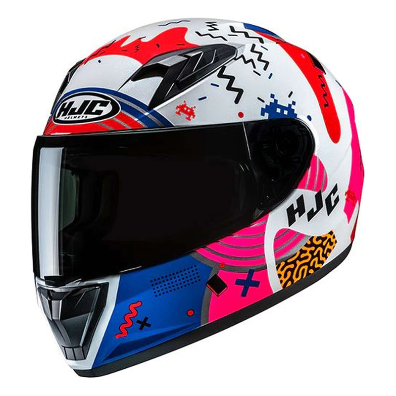 Casque intégral enfant HJC Y10 Mika MC28 bleu/blanc/rose brillant