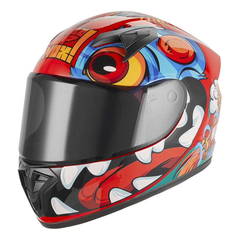 Casque intÃ©gral enfant Nox N731 Kid Scrappy rouge- YXL