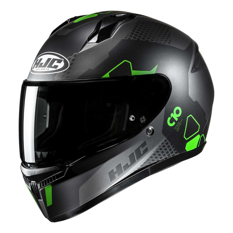 Casque intégral HJC C10 Aspa MC4SF noir/gris/vert mat
