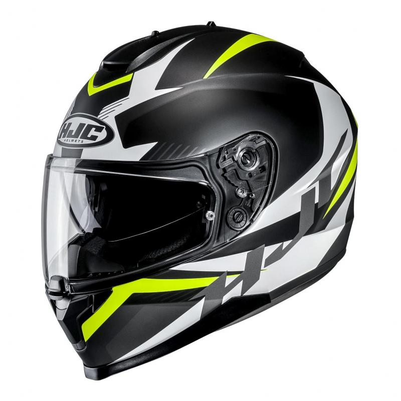 Casque intégral HJC C70 Troky noir/blanc/jaune fluo- XS
