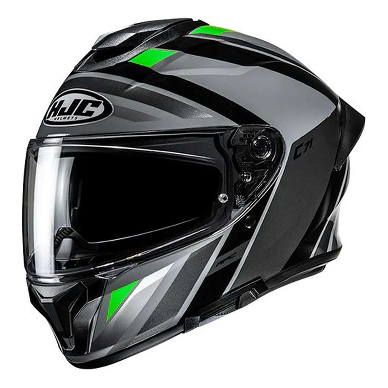 Casque intégral HJC C71 Faber MC4 noir/gris/vert brillant