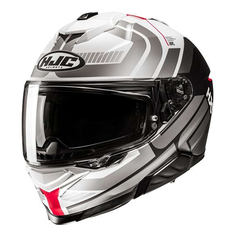 Casque intÃ©gral HJC i71 Viz MC1SF noir/gris/rouge mat- S