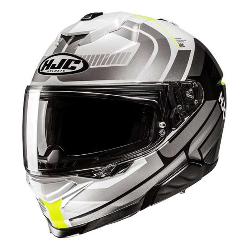 Casque intégral HJC i71 Viz MC3H gris/blanc/jaune fluo brillant