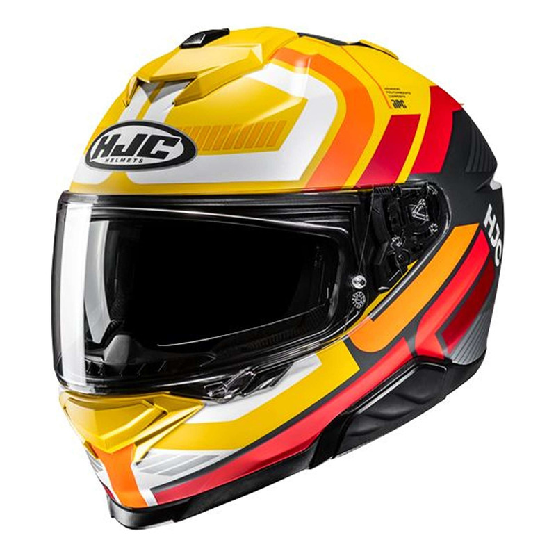 Casque intÃ©gral HJC i71 Viz MC3SF jaune/noir/rouge mat- XS