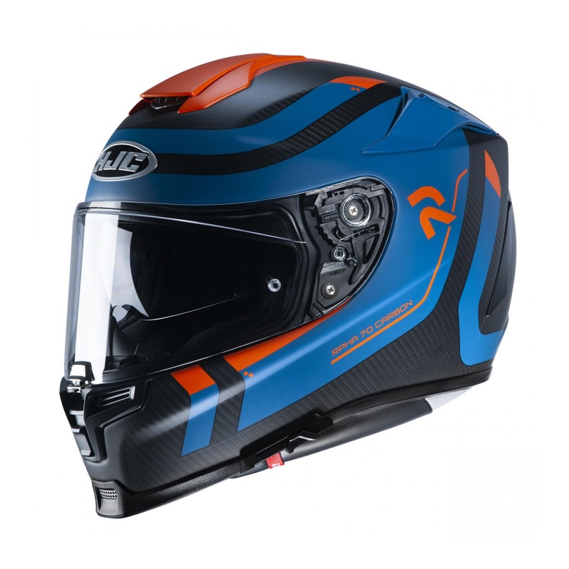 Casque intégral HJC RPHA 70 Carbon Reple MC27SF bleu/orange- XS