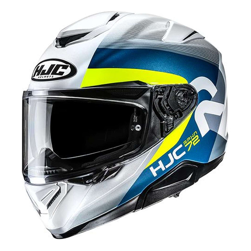 Casque intÃ©gral HJC RPHA72 Phyta MC3H blanc/bleu/jaune fluo- XS
