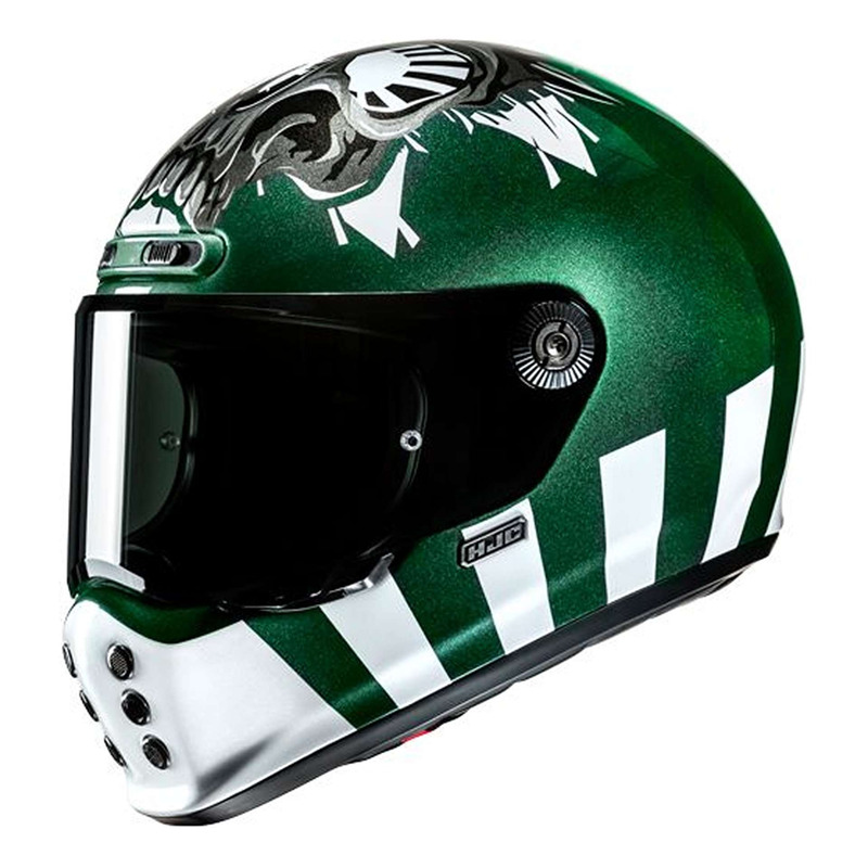 Casque intégral HJC V10 Crania MC4 vert/blanc brillant