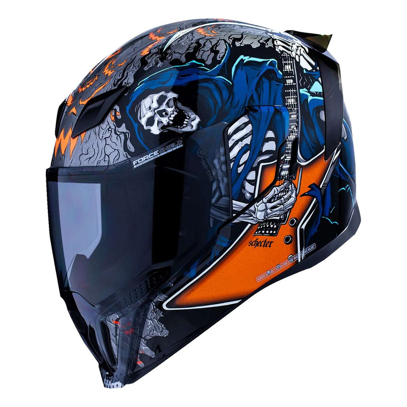 Casque intÃ©gral Icon Airfliteâ ¢ Trick or Street 4 bleu/orange/rouge