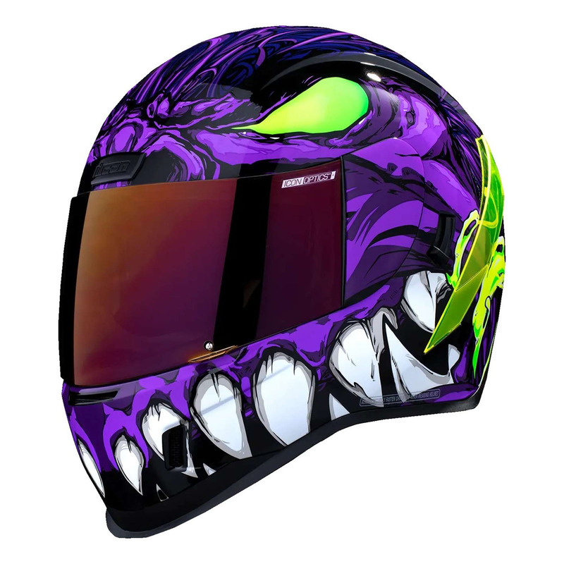Casque intÃ©gral Icon Airformâ ¢ Manikâ  RR MIPSÂ® violet, vert fluo,