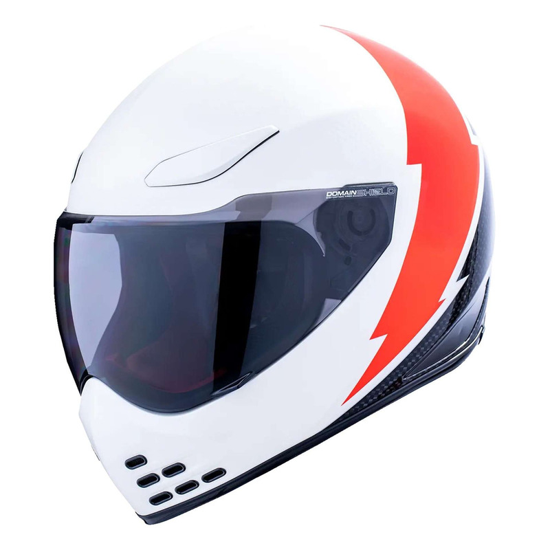 Casque intÃ©gral Icon Domainâ ¢ Slabtown blanc/rouge/noir brillant- 2X