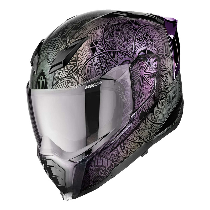 Casque intÃ©gral Icon Ultrafliteâ ¢ MIPSÂ® Opal Mandala violet/argent