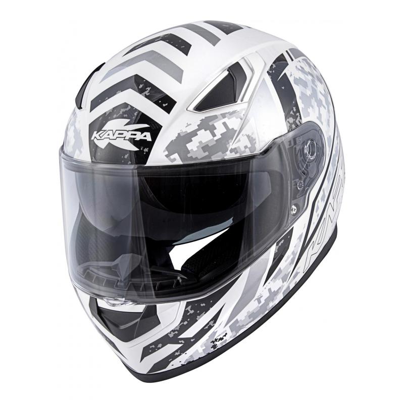 Casque intégral Kappa KV41 Dallas Pixel blanc vernis/noir- XS