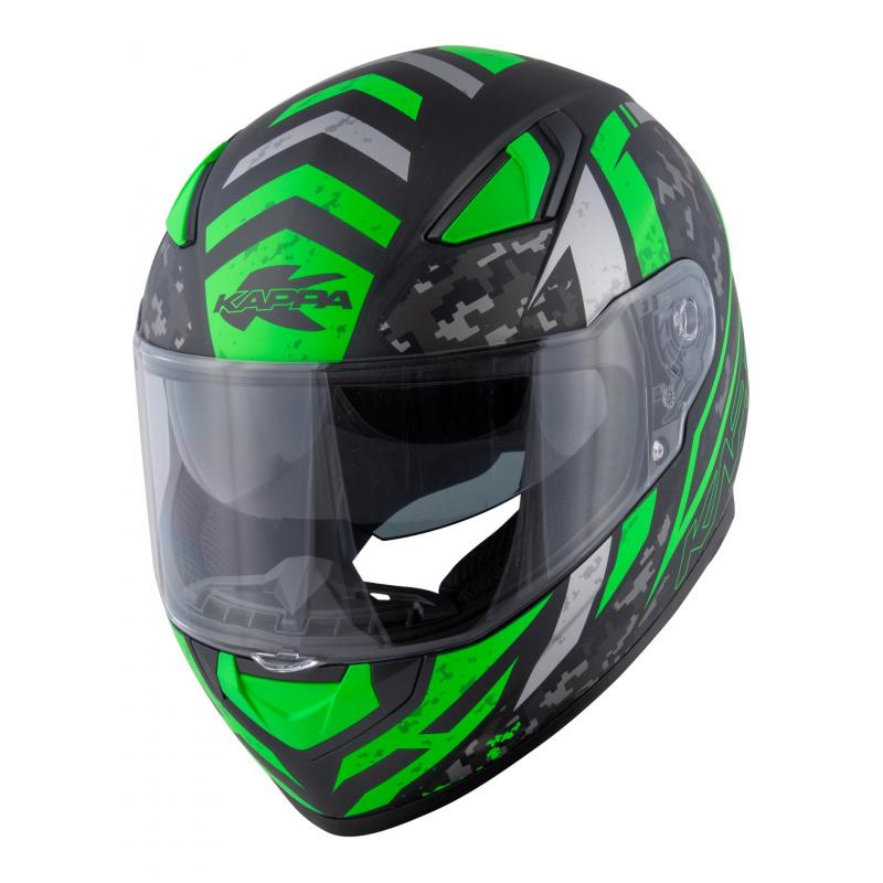 Casque intégral Kappa KV41 Dallas Pixel noir mat/vert- XS