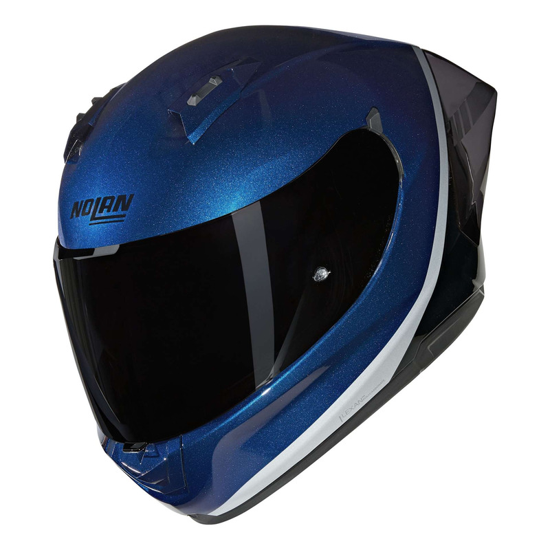 Casque intégral Nolan N60-6 Sport Verniciatura Speciale 346 bleu profond/noir/argent brillant