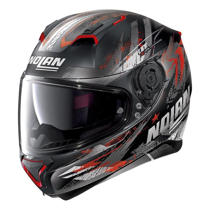 Casque intégral Nolan N87 Carnival N-Com Mat noir/rouge- 2XS
