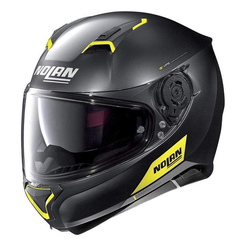 Casque intégral Nolan N87 Emblema N-Com Mat noir/jaune- 2XS