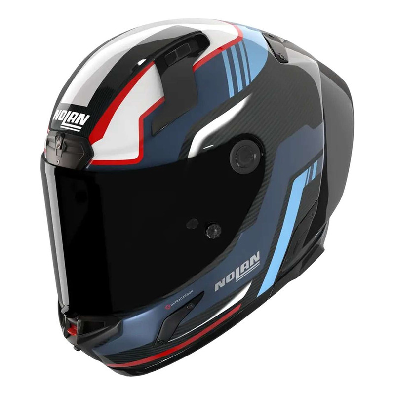 Casque intégral Nolan X-804 RS Ultra Carbon Piega 366 carbone/bleu/azur/rouge