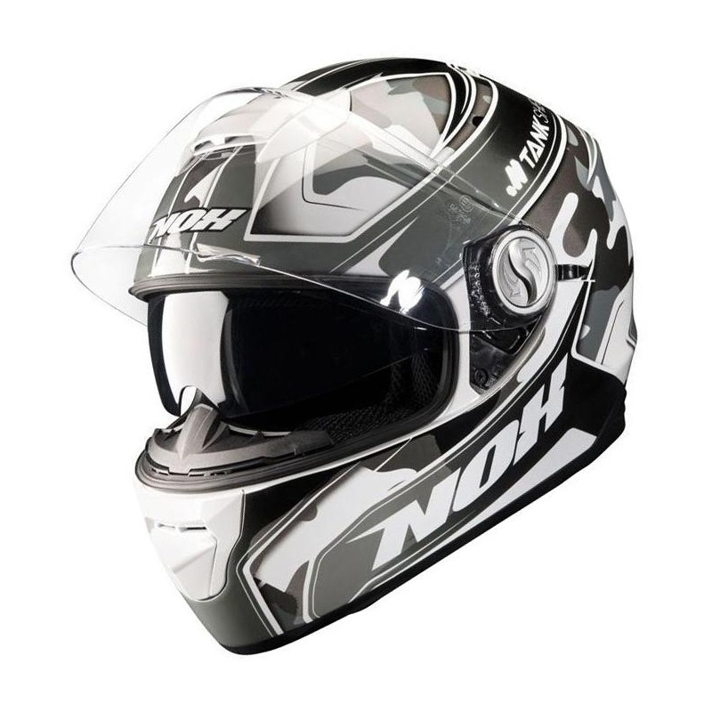 Casque intégral Nox N301 TANK blanc/gris- XS