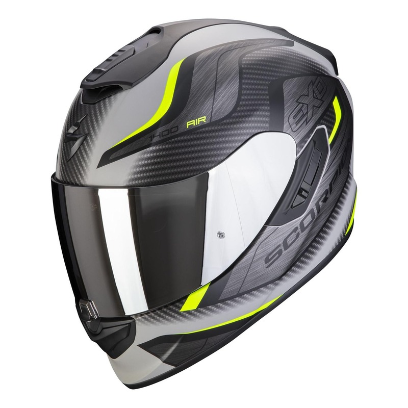 Casque intégral Scorpion EXO-1400 Air Attune gris/noir/jaune fluo mat