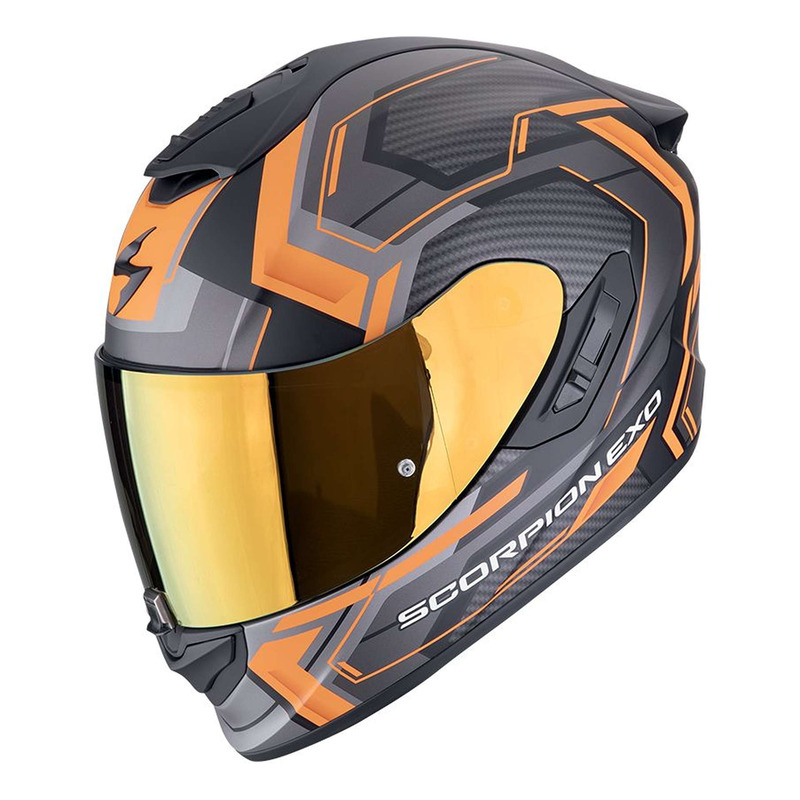 Casque intÃ©gral Scorpion Exo-1400 Evo 2 Air Linart matt black/orange-
