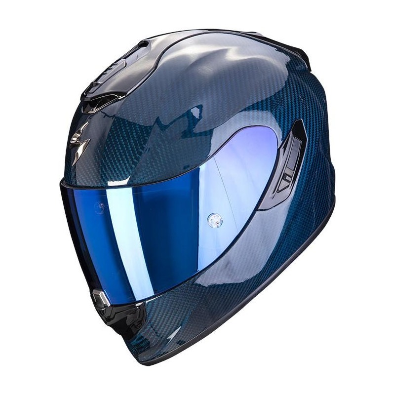 Casque intégral Scorpion Exo-1400 Evo Carbon Air Solid bleu