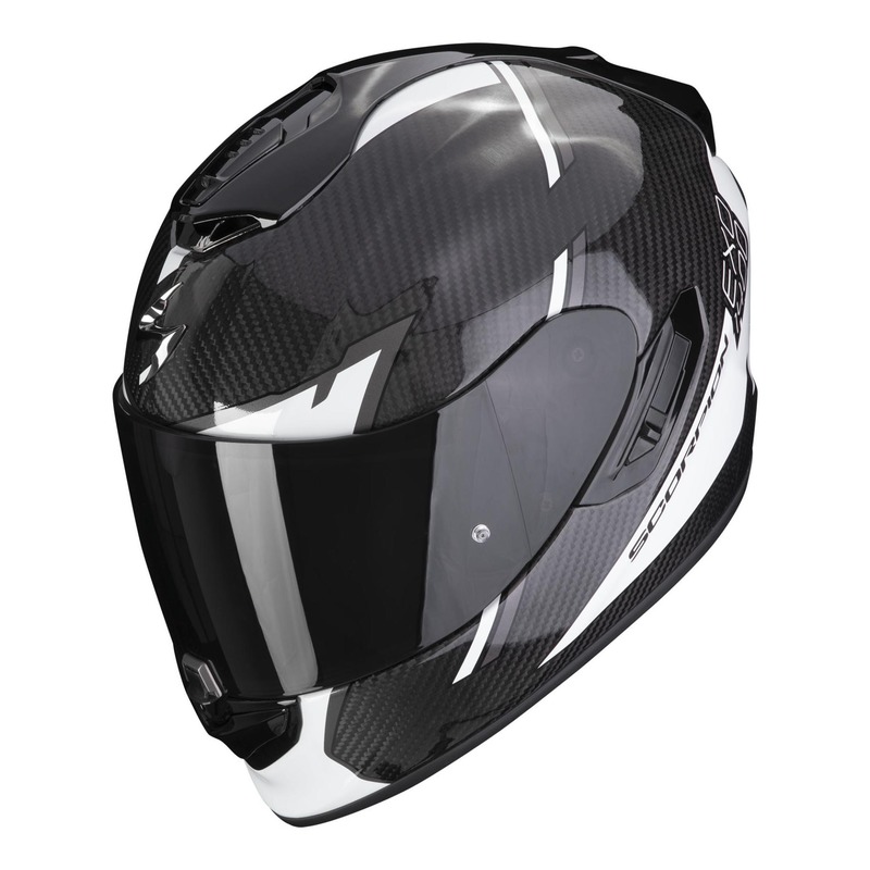 Casque intégral Scorpion Exo-1400 Evo Carbon Air Kendal noir/blanc