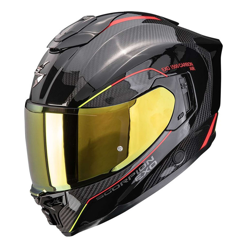Casque intÃ©gral Scorpion Exo-1500 Carbon Air Mundi noir/rouge/jaune-