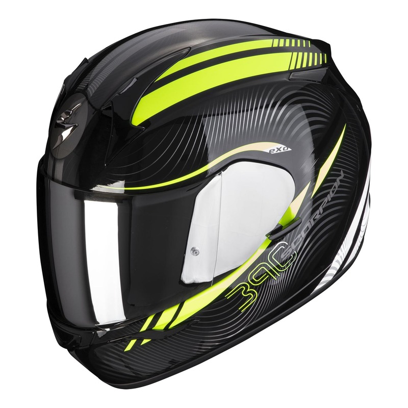 Casque intégral Scorpion EXO-390 Sting noir/jaune fluo- XS