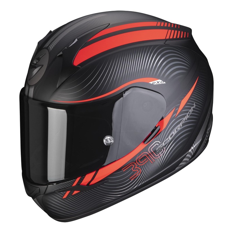 Casque intégral Scorpion EXO-390 Sting noir/rouge mat- XS