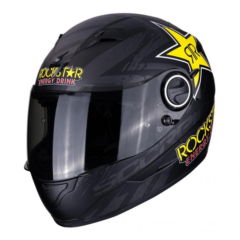 Casque intégral Scorpion Exo-490 Rockstar Mat noir/jaune/rouge- XS