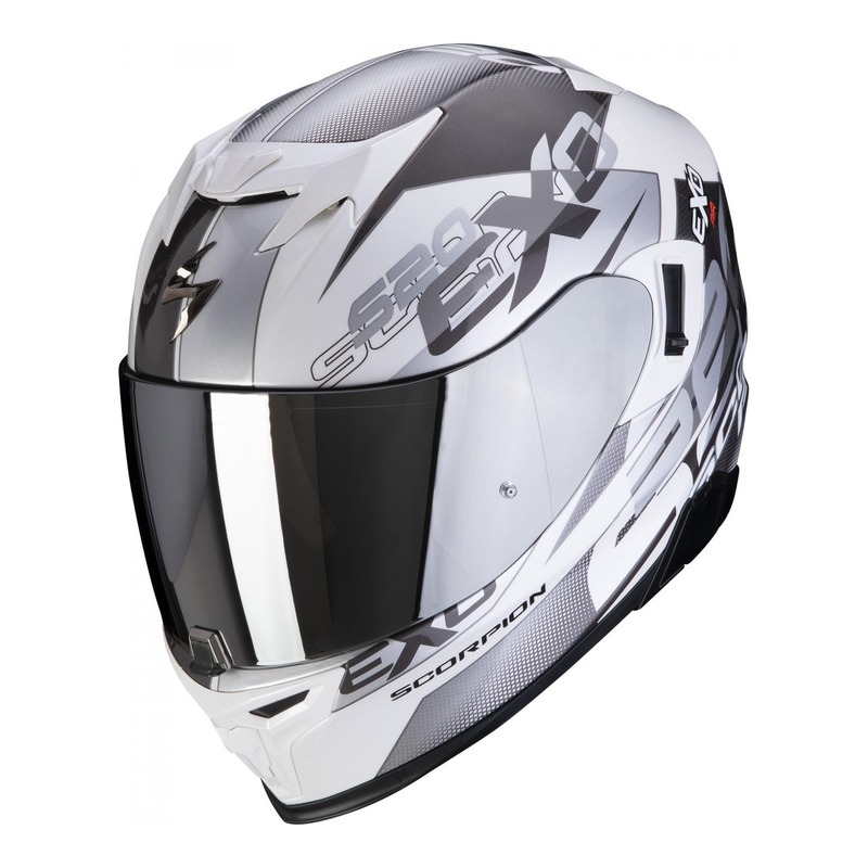 Casque intégral Scorpion EXO-520 Air Cover blanc/argent- XS