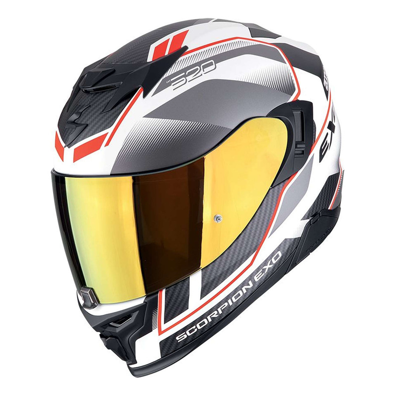 Casque intÃ©gral Scorpion Exo-520 Evo Air Lena matt white/silver/red-
