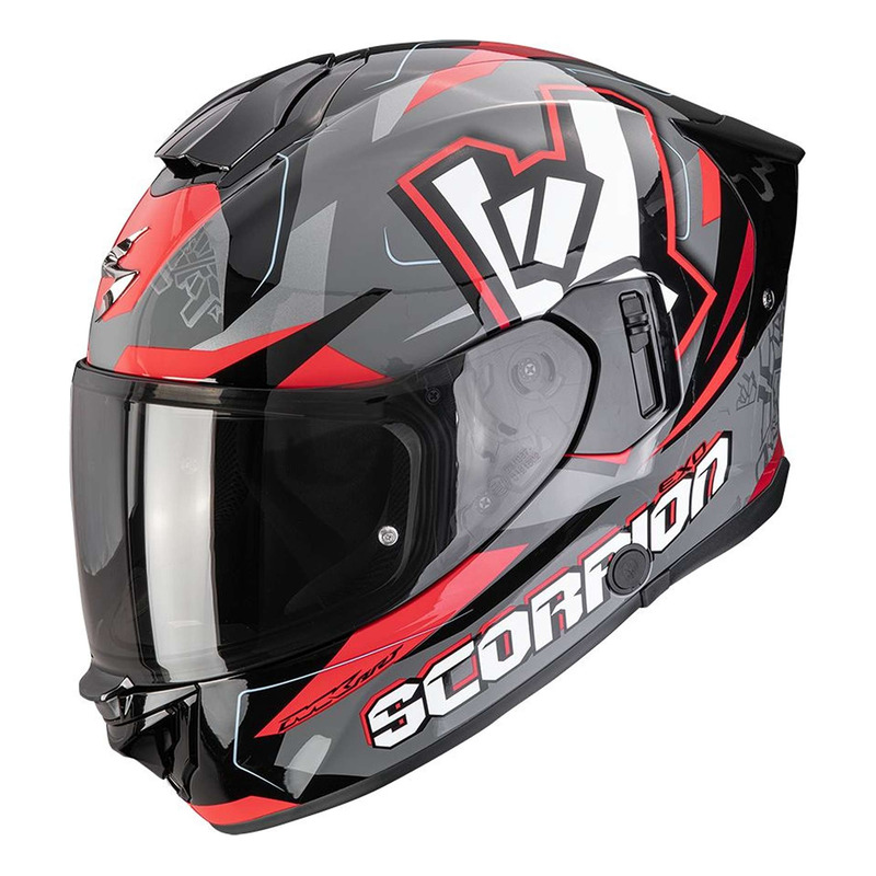 Casque intégral Scorpion Exo-530 Air Rok gris/noir/rouge