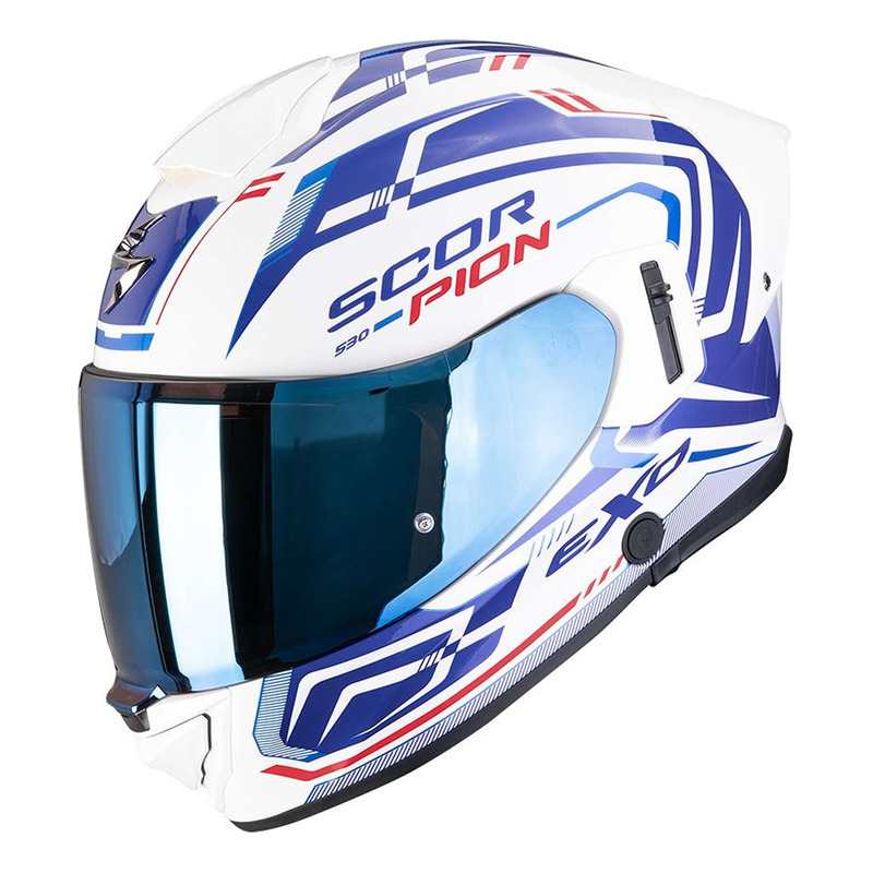 Casque intégral Scorpion Exo-530 Air Slope blanc/bleu/rouge