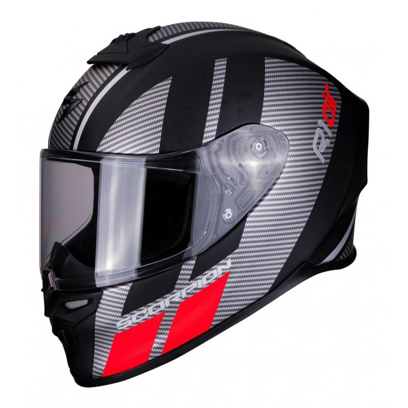 Casque intégral Scorpion Exo-R1 Air Corpus Mat noir/argent/rouge- XL