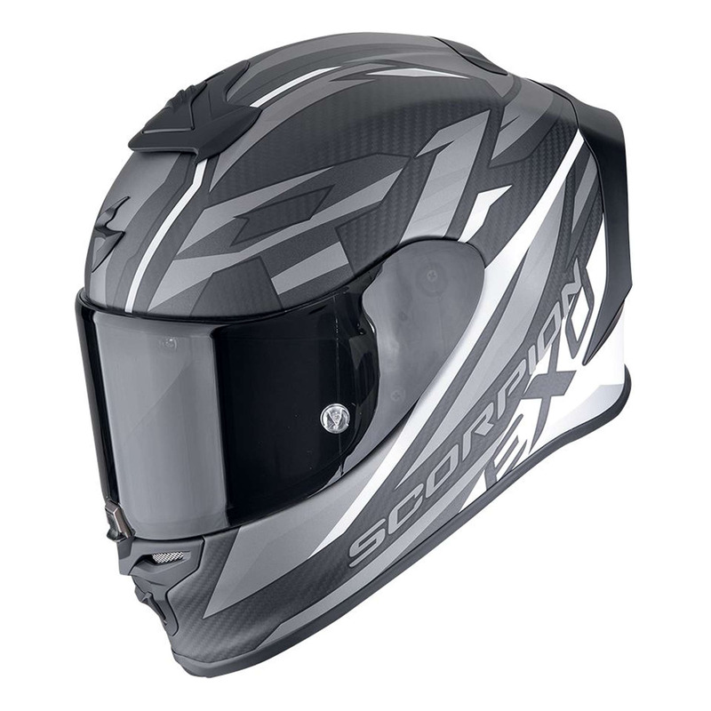 Casque intégral Scorpion Exo-R1 Evo Carbon Air Runner matt black/white