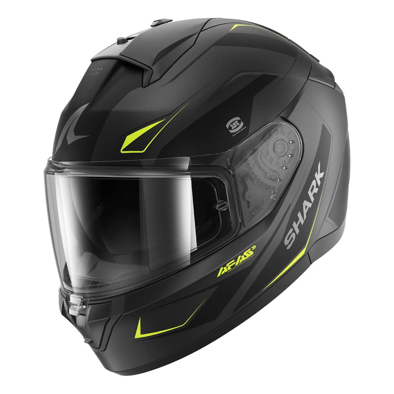 Casque intÃ©gral Shark Ridill 2 Mekarium anthracite/anthracite/yellow-