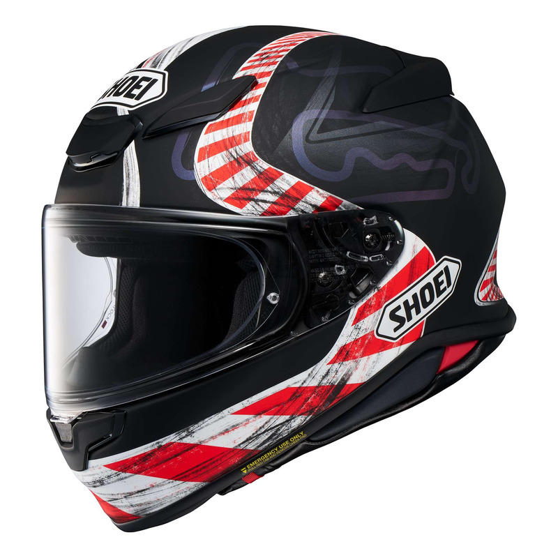 Casque intégral Shoei NXR2 Knee Down TC-5 noir/rouge/blanc