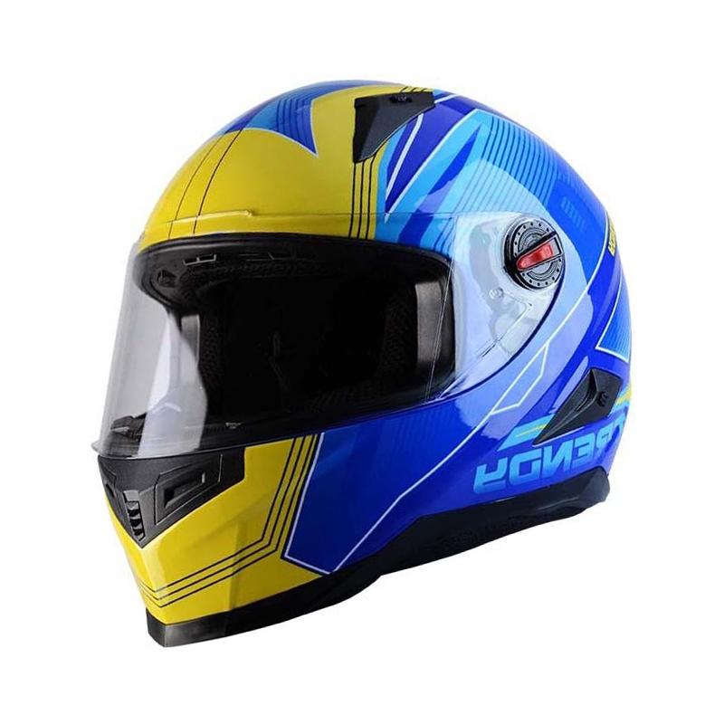 Casque intégral Trendy T-501 Stealth bleu / jaune- L