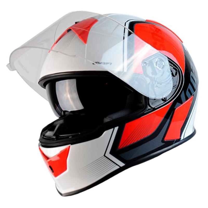 Casque intégral Trendy T-602 Ready noir / blanc / rouge verni- L