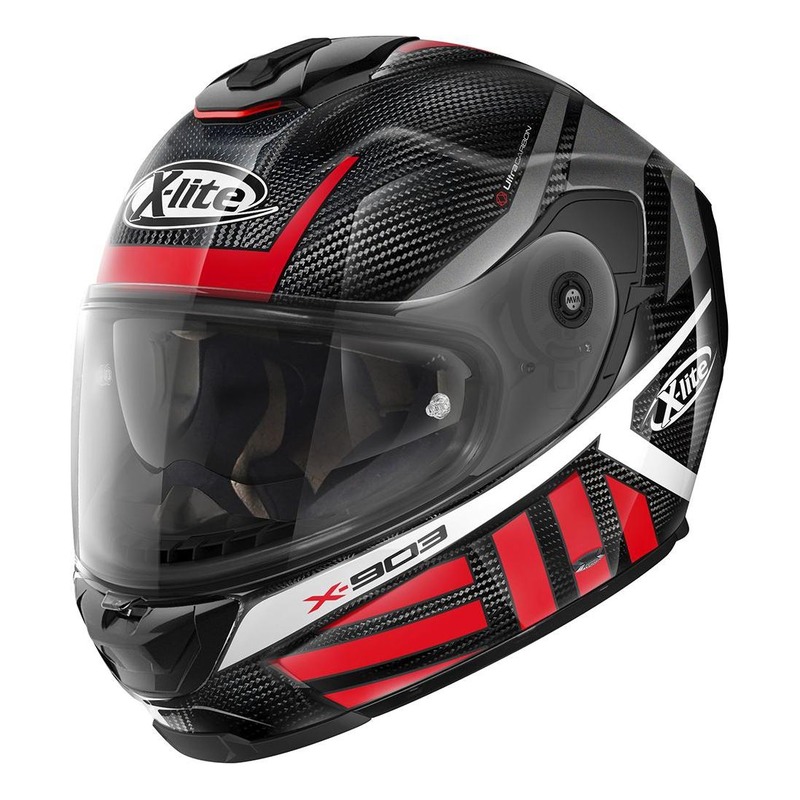 Casque intégral X-Lite X903 Ultra Carbon Cheyenne N-Com rouge/gris/ca
