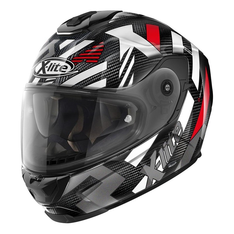 Casque intégral X-Lite X903 Ultra Carbon Creek N-Com blanc/rouge/carb