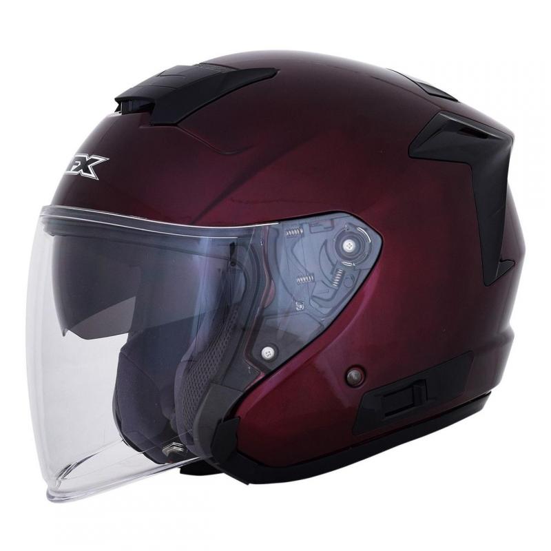 Casque jet AFX FX-60 DK rouge vin- L