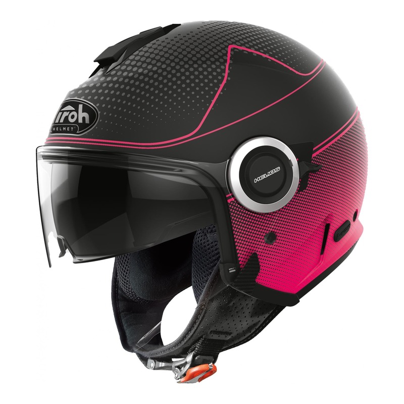 Casque jet Airoh Helios Map rose mat- XS