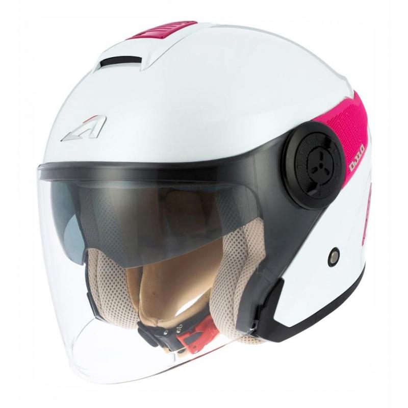 Casque jet Astone DJ10 - 2 Monocolor blanc/rose- XS